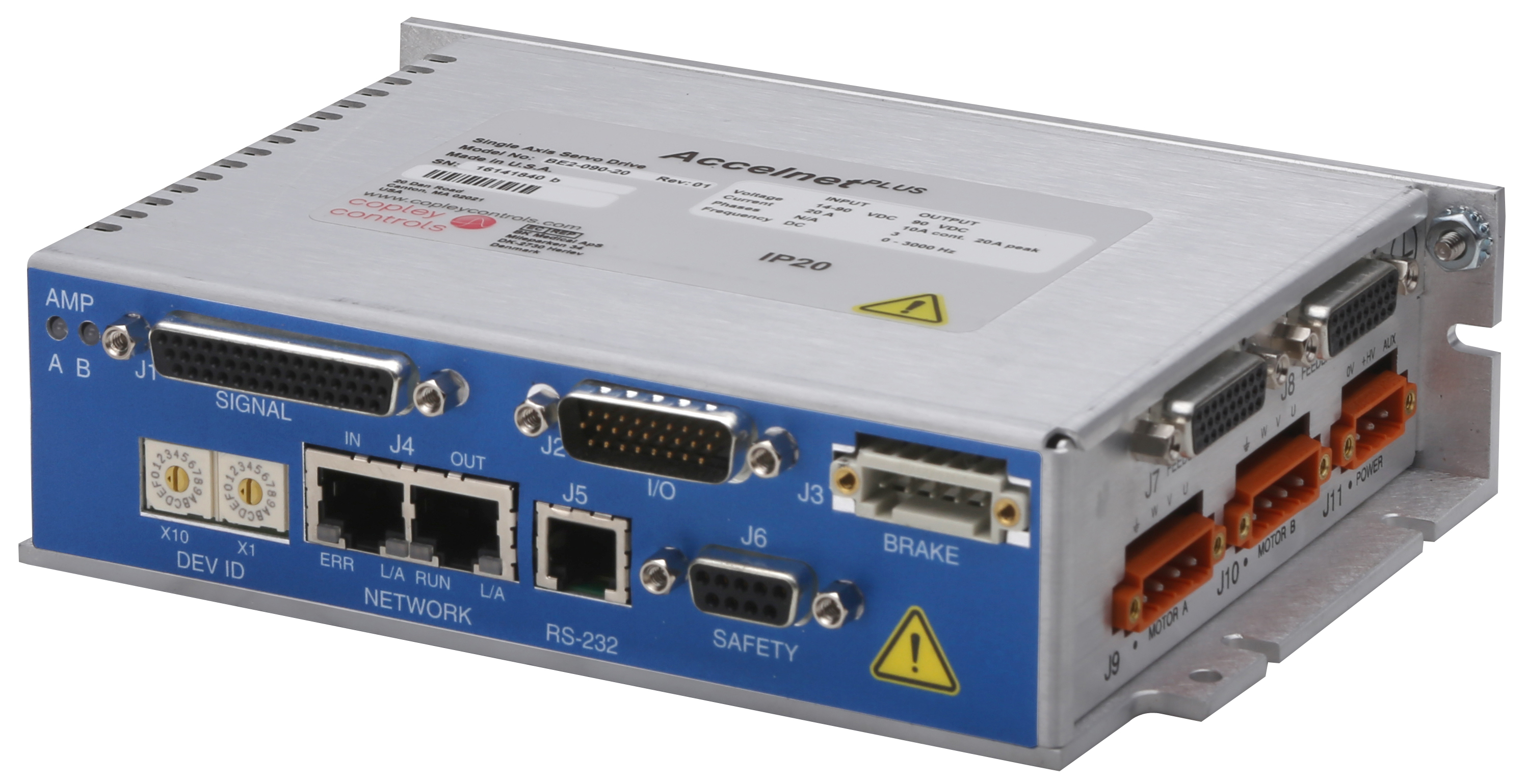 Stepnet Plus Panel: Single or dual-axis stepper drive with CANopen or EtherCAT