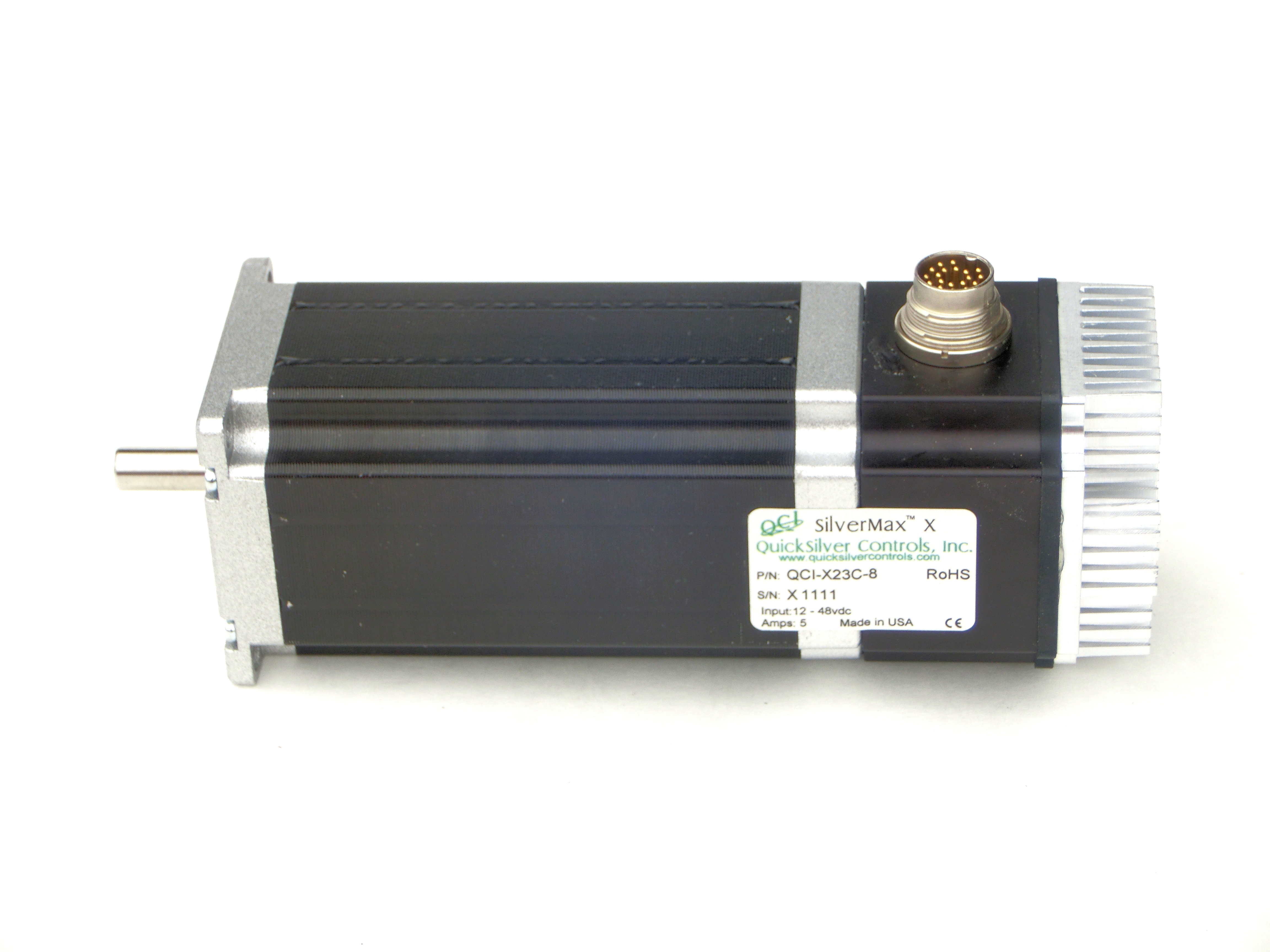 Silvermax X23C-8 servo motor with integrated controller.